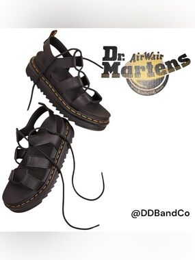 Dr. Martens Nartilla Black Ankle-tie gladiator-style sandal